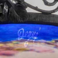 Verrerie d'Art Degué, lustre à quatre abat-jours et cuvette … (photo 4)