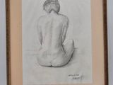 l'image d'un dessin d'une femme nue assise sur le sol