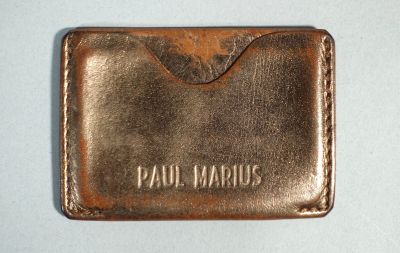 PAUL MARIUS Porte carte en cuir doré