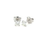 pair of diamond stud earrings on a white background