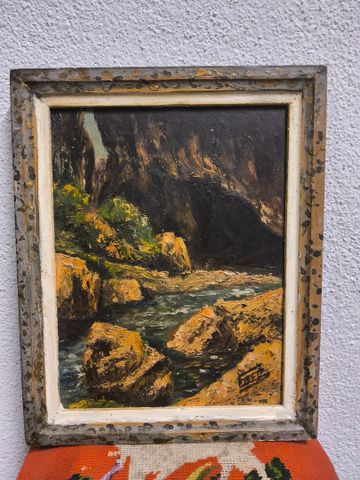 Georges GOETZ (1910-2001) « la rivière ». Huile sur isorel. Signé...