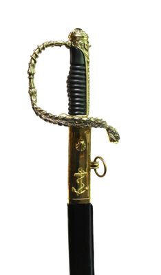 FRANCE Sabre d'officier de marine à lame légèrement courbe, …