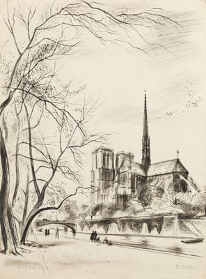 Robert CAMI (1900-1975) Vue de Notre-Dame de Paris