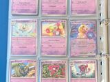 a close up of a binder with a bunch of cards on it