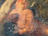 an image of a painting of a baby laying on the ground