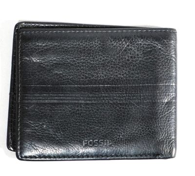 FOSSIL Portefeuille en cuir noir