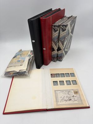 FRANCE et MONDE Réunion de 5 albums de timbres neufs et obli…