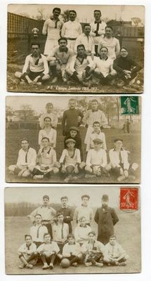 plusieurs vieilles photos en noir et blanc d'une équipe de baseball posant pour une photo