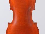 an old violin with a wooden back and bow on a white background