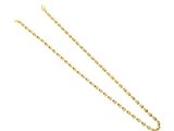 a close up of a gold chain on a white background