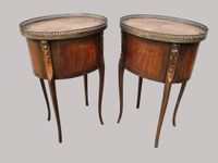 Paire de table de chevets en bois de placage ouvrant par deu… (photo 3)