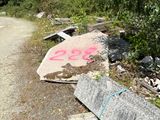 a lot of trash on the side of the road