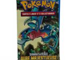 a close up of a card game box with a pokemon character on it