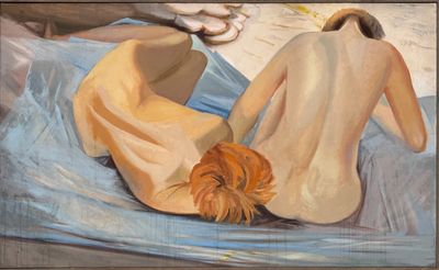 une peinture représentant une femme nue allongée sur un lit