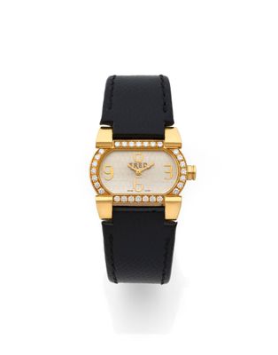 an 18k gold and diamond set wrist watch