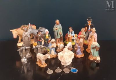 Petit lot d'objets religieux Lot comprenant des santons dépa…