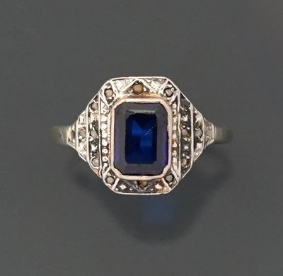 Bague en or gris 18K 750 millièmes et platine 850 millièmes …