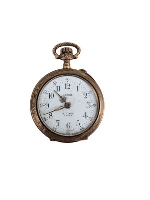 an image of a pocket watch on a white background with a white background