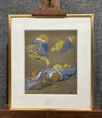 Léon JOUHAUD (1874-1950) « Étude d’enfant ». Pastel. Cachet du mo...