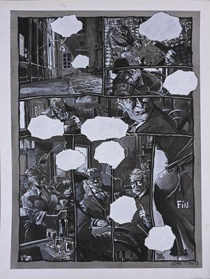 a black and white drawing of a group of people on a bus
