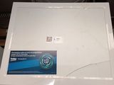 a white refrigerator with a sticker on the front of it