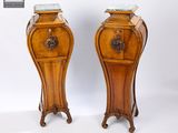 pair of 19th century french walnut and marble top commodes