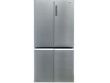 a picture of a stainless steel refrigerator against a white background