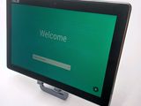 a computer screen with a green screen on it