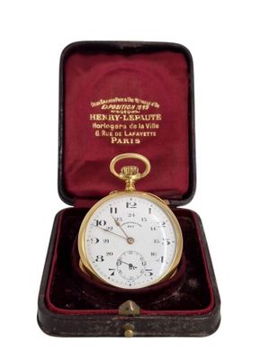 DUC, chronomètre en or guilloché double boîtier or, mouvemen… - Photo 1