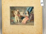 an old picture of a man and a woman sitting at a piano
