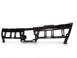 the front bumper cover is made of black plastic and has a metal frame