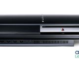 the sony playstation is sitting on top of a white surface