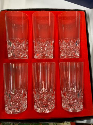 Lot de 6 verres en cristal en coffret