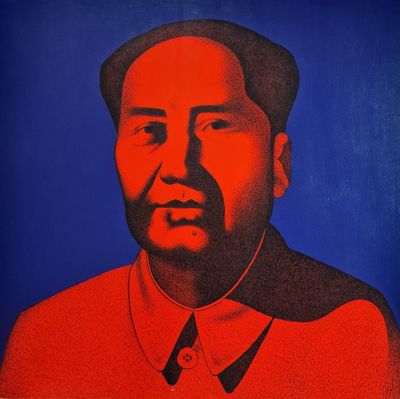 Julien MARTELLO (Né en 1973) Mao sur fond bleu ACRYLIQUE SUR…