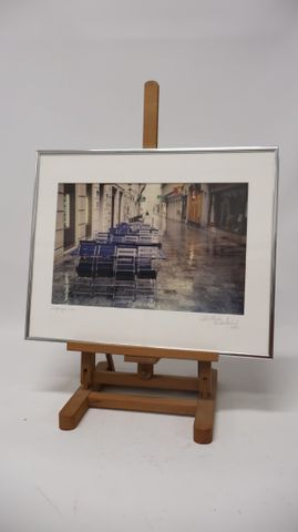« Photo de rue à Naglergasse à Vienne ». Signée en bas à droite C...