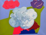 a picture of a painting of clouds in the sky