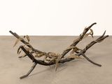 an image of a sculpture of a branch with leaves on it