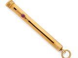 un pendentif pour stylo en or et rubis, orné d'une pierre rouge