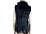 the back of a mannequin wearing a black fur vest