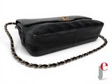chanel black quilted lambskin flap bag with gold hardware