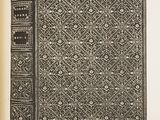 a black and white image of a book with a pattern on it