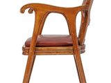 an image of a wooden chair with a leather seat on a white background
