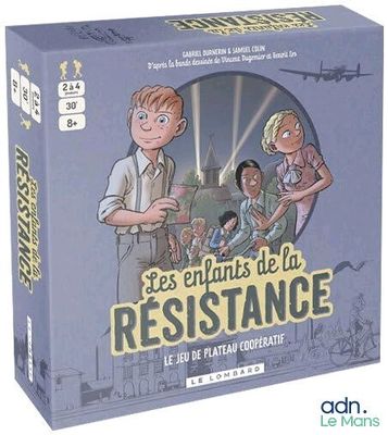 On voit ici la boîte du jeu de société « Les enfants de la Résistance ».