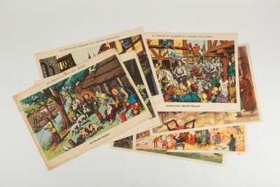 les cartes comportent de nombreuses photos de personnes dans une grange