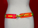 a picture of a mannequin torso with a colorful belt