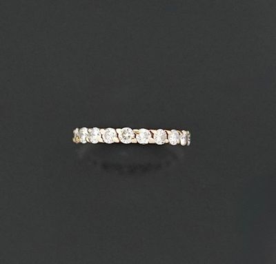 Demi alliance américaine en or gris rhodié 18K 750 millièmes…