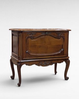 an image of a wooden cabinet with a drawer on top of it
