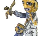 a figurine of a man with a bird on his hand