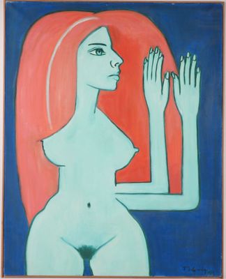 une image d'une peinture représentant une femme aux cheveux roux
