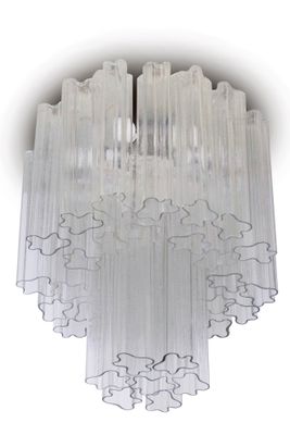 lustre en verre transparent de forme circulaire